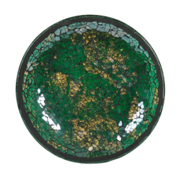 Mosaïque craquelée - Vert et Or - bougies cadeaux soins du corps