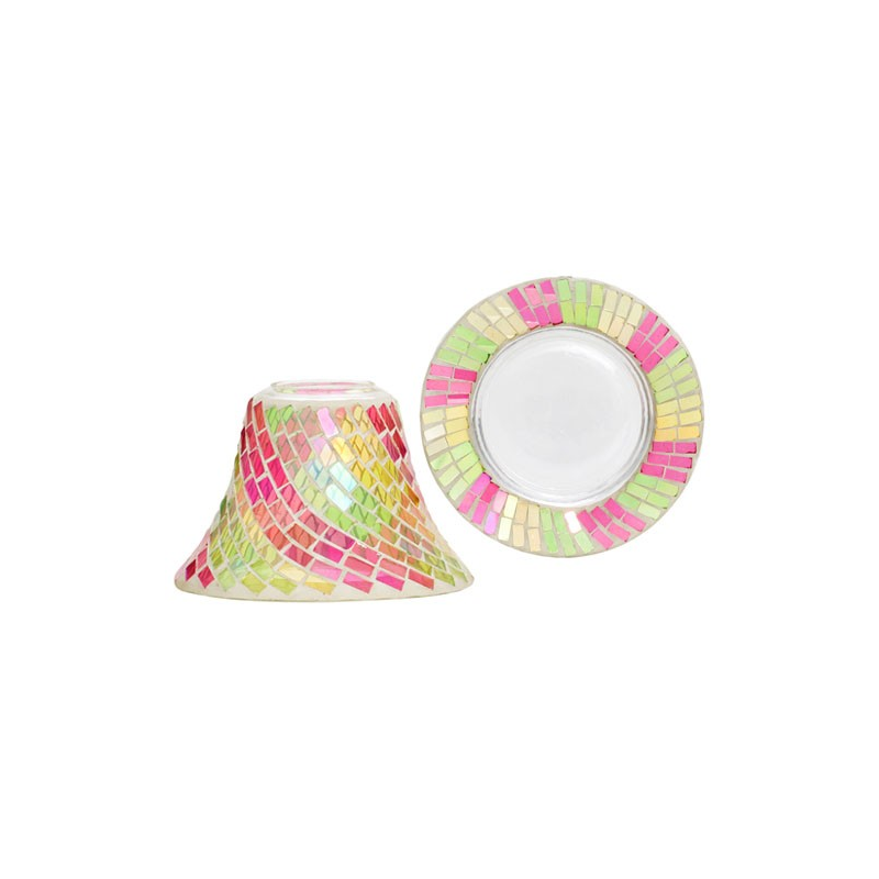 Rose et Vert Mosaïque - bougies cadeaux soins du corps