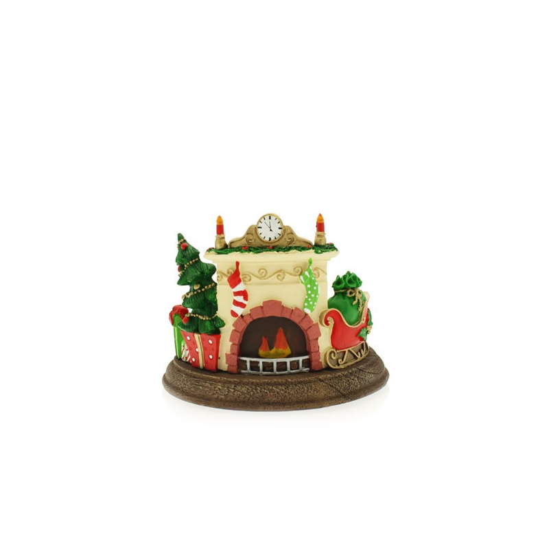 Cheminée de Noël - bougies cadeaux soins du corps