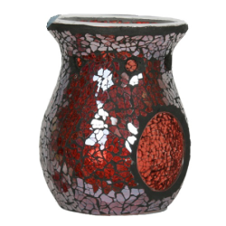 Brûle Parfum - Mosaïque Craquelé Rouge - bougies cadeaux soins du c...