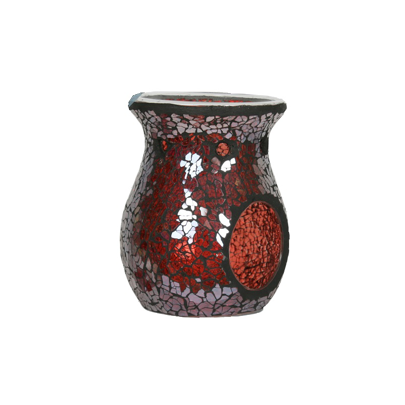 Brûle Parfum - Mosaïque Craquelé Rouge - bougies cadeaux soins du c...