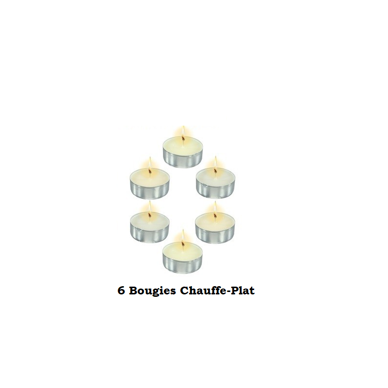 6 Bougies Chauffe Plats - bougies cadeaux soins du corps