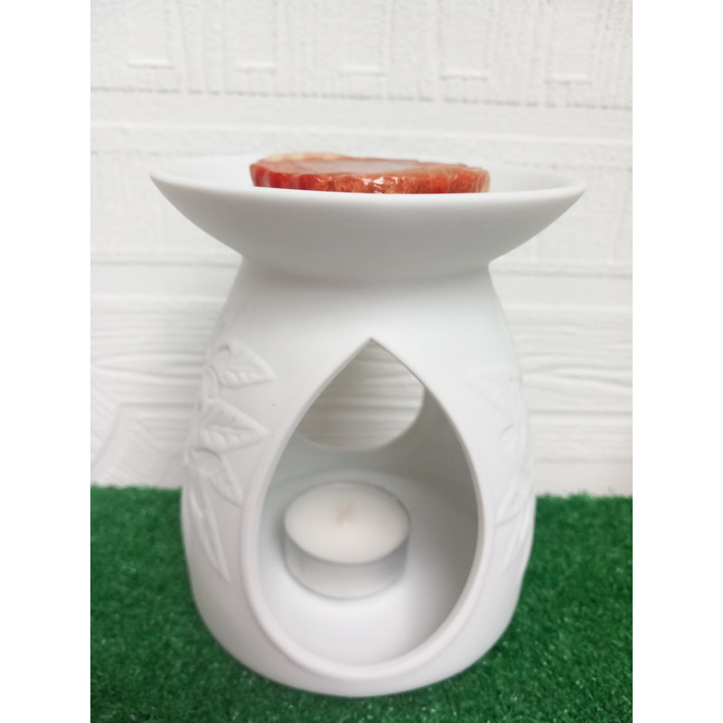 Brûle Parfum Blanc Fleur  Cire Fondante  bougie chauffe plat