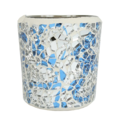 Mosaïque Bleu / Argent - bougies cadeaux soins du corps