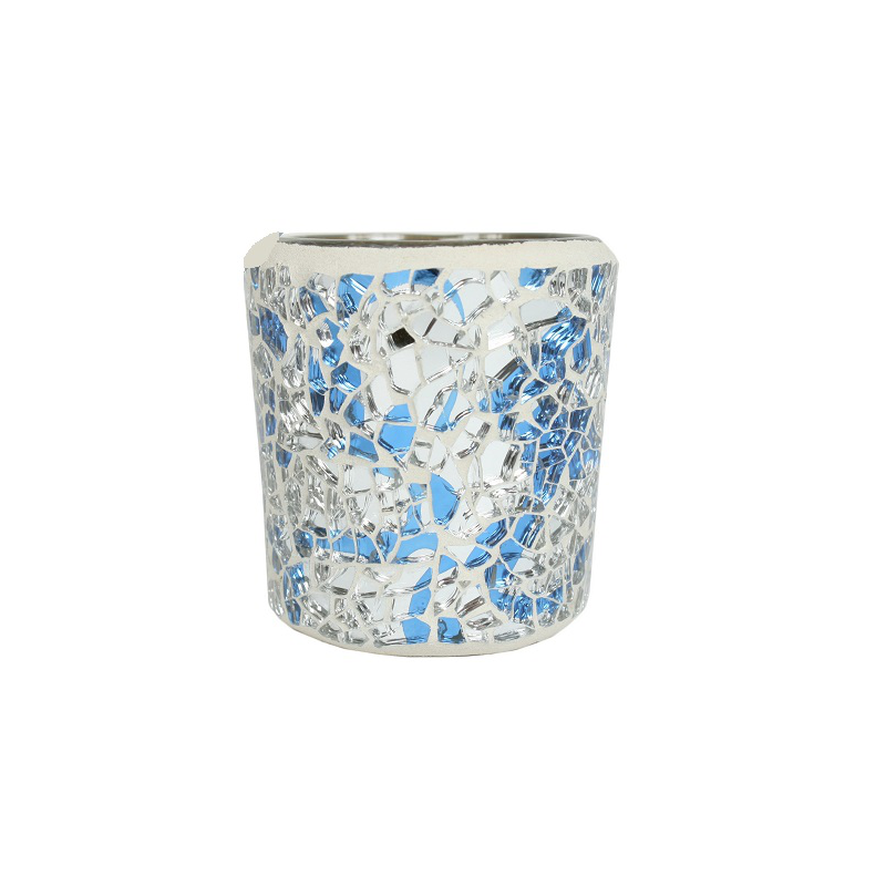 Mosaïque Bleu / Argent - bougies cadeaux soins du corps