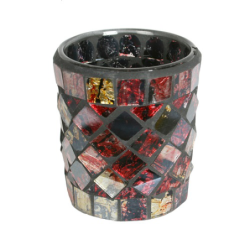 Mosaïque Rouge / Or - bougies cadeaux soins du corps