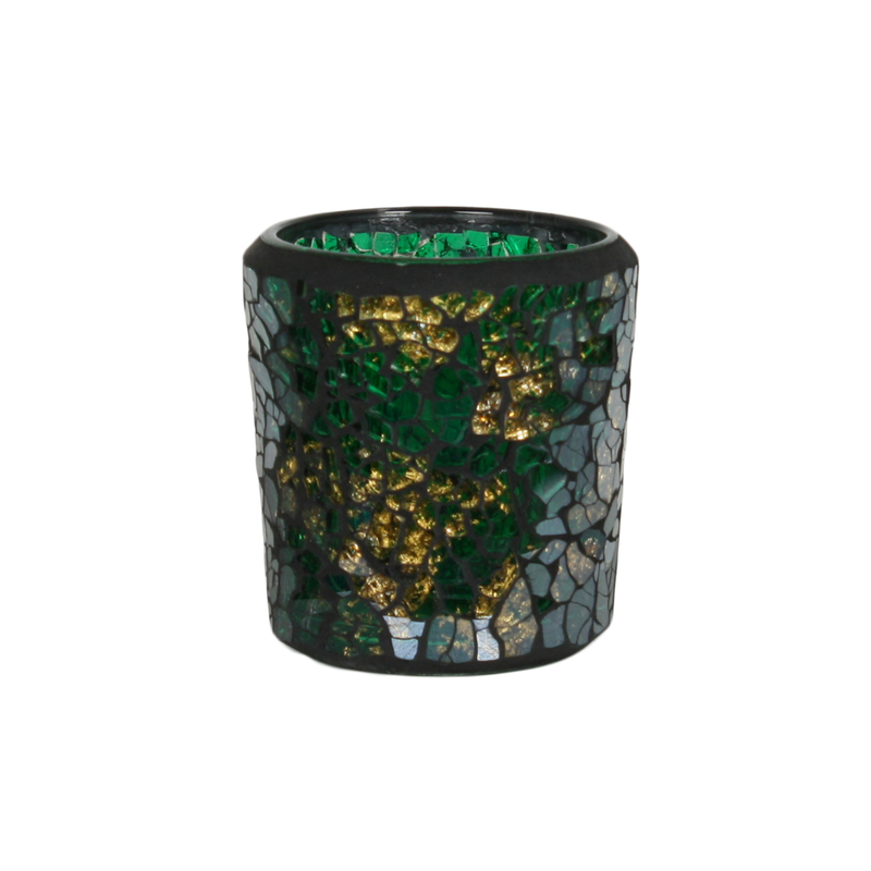 Mosaïque Vert / Or - bougies cadeaux soins du corps